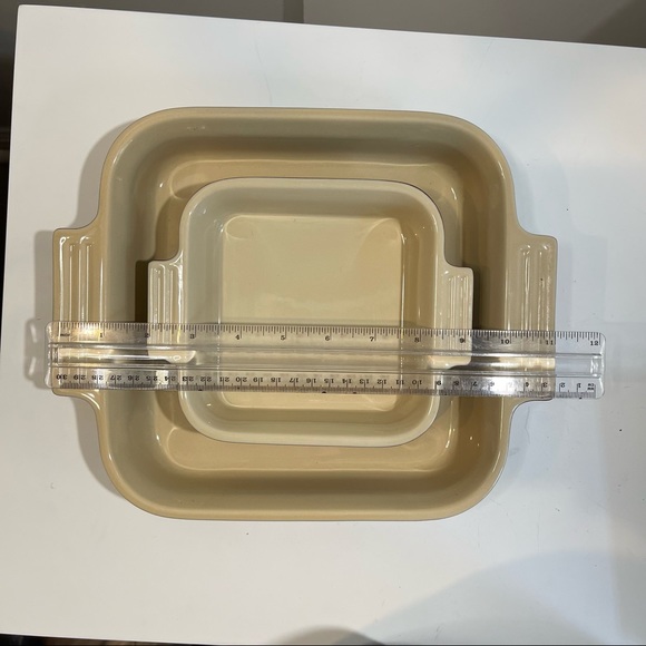 Le Creuset stoneware baking dish square set of 2 glazed finish 0648 and 0650 - Picture 5 of 14